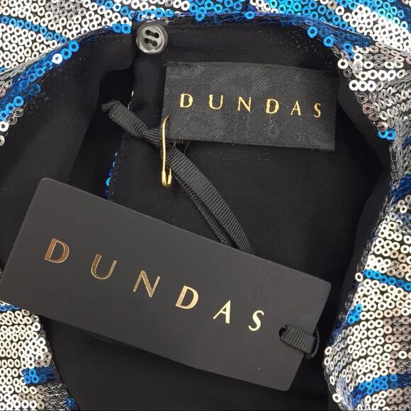 NWT Dundas Tiger Stripe Sequin Mini Dress 40/4 - Picture 5 of 7